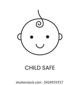 Safe für Kinder Linie Symbol in Vektor mit editierbaren Strich für Verpackung