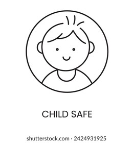 Safe for children line icon in vector with editable stroke for packaging