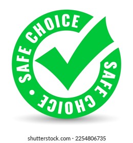 Safe choice vector icon isolated on white background, product high quality guarantee illustration, check mark approval symbol