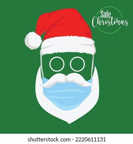 Concepto de Navidad segura. Santa Cláusula con máscara