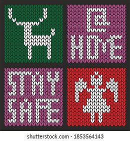 Safe Christmas with knitted symbols