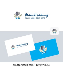 Safe cloud vector logotype with business card template. Elegant corporate identity. - Vector