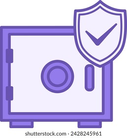 Safe Color Icon. Vector Icon of Safe Container for Money and Securities. Business and Finance Concept