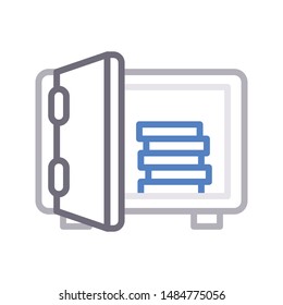 safe colour line vector icon