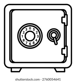 A safe with a combination dial and keyhole