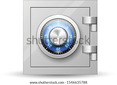Safe with combination lock - vault strongbox, lock box with turning knob with numbers