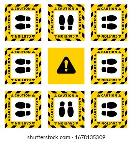 Safe Commute: Enhance your visuals with this vector illustration emphasizing divided standing positions in transport, delivering a clear message about COVID safety. Ideal for health-conscious design