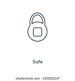 Safe concept line icon. Linear Safe concept outline symbol design. This simple element illustration can be used for web and mobile UI/UX.