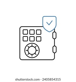 icono de línea de concepto seguro. Ilustración de elemento simple. diseño de símbolos de esquema de concepto seguro.