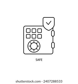icono de línea de concepto seguro. Ilustración de elemento simple. diseño de símbolos de esquema de concepto seguro.