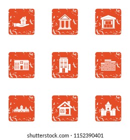 Safe creation icons set. Grunge set of 9 safe creation vector icons for web isolated on white background