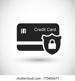 Safe credit card payment icon vector