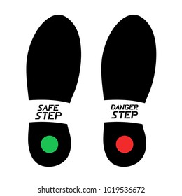 safe and danger step symbols

