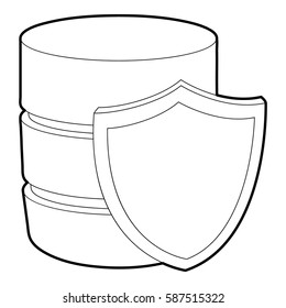 Safe database icon. Outline illustration of safe database vector icon for web