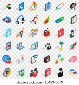 Safe database icons set. Isometric style of 36 safe database vector icons for web for any design