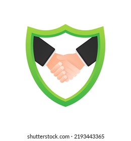 Trato seguro. Marcar icono. Acuerdo internacional. Ilustración de material vectorial.