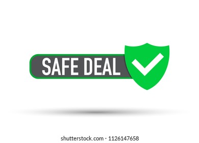 Safe deal icon. Partnership vector icon with handshake. Vector stock illustration.