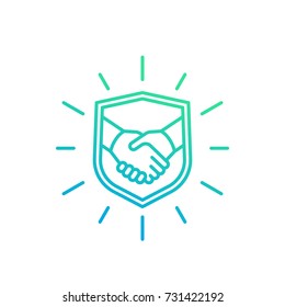 Safe Deal, Trust, Partnership Icon With Handshake