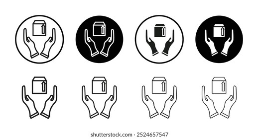 Safe delivery icon Collection of flat thin outline vector