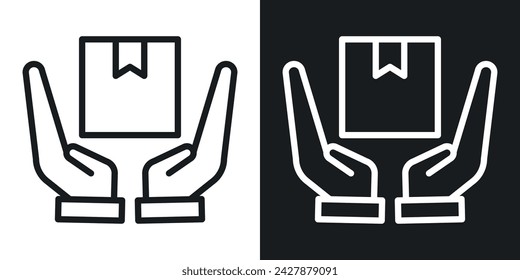 Safe Delivery Icon Designed in a Line Style on White Background.
