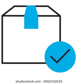 Icono de entrega segura, icono de llegada segura garantizada, icono de embalaje seguro asegurado