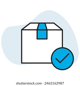 Icono de entrega segura, icono de llegada segura garantizada, icono de embalaje seguro asegurado