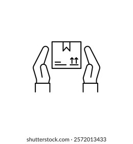 Safe delivery icon in liner stroke style