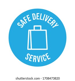Safe delivery icon, safety measures for shipping concept. Package shipment vector in quarantine times for coronavirus outbreak.