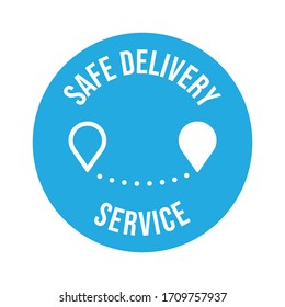 Safe delivery icon, safety measures for shipping concept. Package shipment vector in quarantine times for coronavirus outbreak.