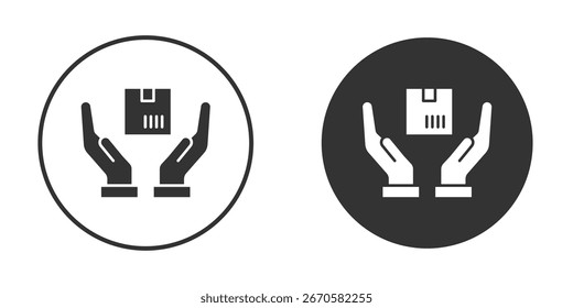 Sicheres Liefersymbol in trendigen, flachen Designversionen in Schwarz und Weiß.