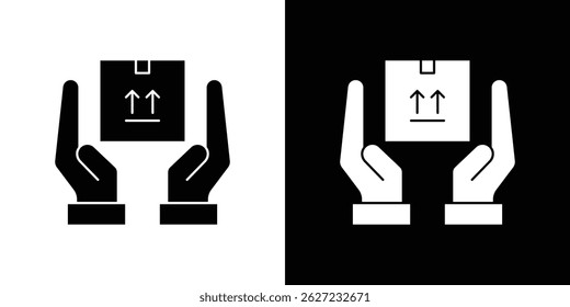 Safe delivery icon vector, solid illustration, pictogram