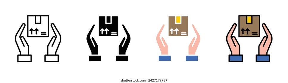 Safe Delivery Vector Illustration Set. Box and parcel sign suitable for apps and websites UI design.
