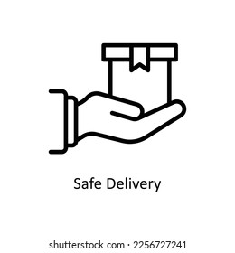 Safe Delivery Vector Outline icon for your digital or print projects. stock illustration