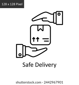 Safe Delivery  vector outline icon design illustration. Logistics Delivery symbol on White background EPS 10 File