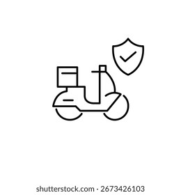 Entrega segura, jinete verificado. Icono de Vector de trazo perfecto y editable