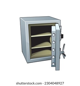 safe deposit box with combination lock isolated