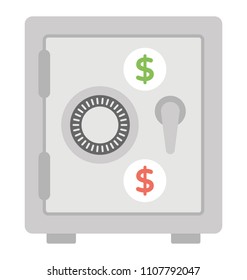 
A safe deposit box with dollar sign symbolizing bak safe. 
