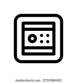 Safe deposit box. Editable stroke vector icon.