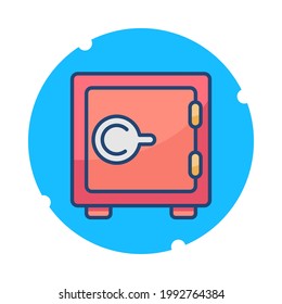 Icono relleno de caja fuerte. Icono del cuadro de símbolos de seguridad