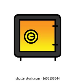 Safe deposit box filled line icon