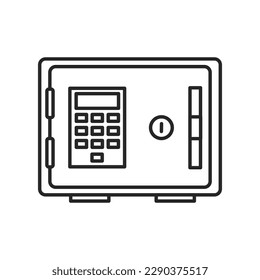 Icono de caja fuerte. Concepto de almacenamiento seguro de activos. Ilustración vectorial eps.10