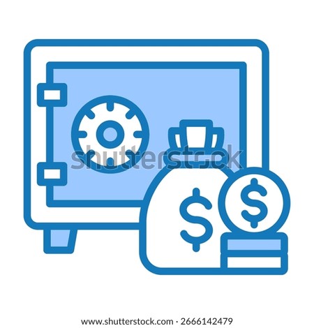 Safe Deposit Box Icon Blue Dualtone Design Vector Illustration