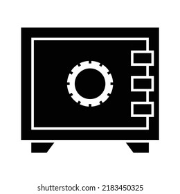 Safe Deposit Box Icon, Full Black. Suitable For Website, Content Design, Poster, Banner, Or Video Editing Needs