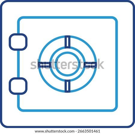 The safe deposit box icon has a secret aspect, a universal symbol for security, protection and safe storage.