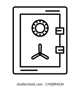 Safe deposit box - icon line vector - business and finance icons