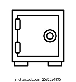Safe deposit box icon: icon line, bank, financial, safety