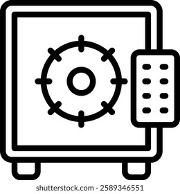 Safe Deposit Box Icon. Saving Money Concept