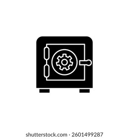 safe deposit box icon, simple flat style, illustration, logo sign symbol pictogram template, for ui or ux isolated on white for mobile app, editable