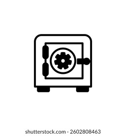 safe deposit box icon, simple flat style, illustration, logo sign symbol pictogram template, for ui or ux isolated on white for mobile app, editable