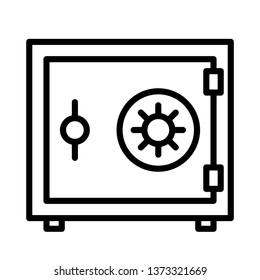 safe deposit box Icon Vector Illustration Logo Template
